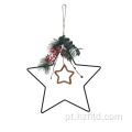 Rust Protection Metal Star Hanging Decor para o Natal